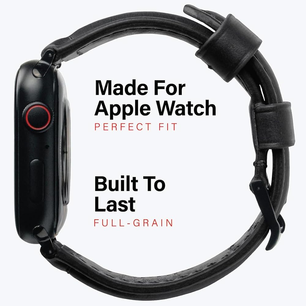 Amazon.com: KORDIZ Traditional Leather Band for Apple Watch